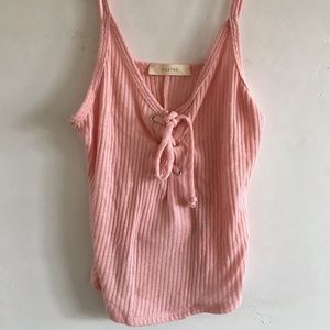 Light Pink Ribbed Crop Tank